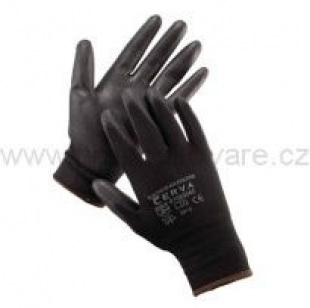 Pracovní rukavice textilní pogumované černé